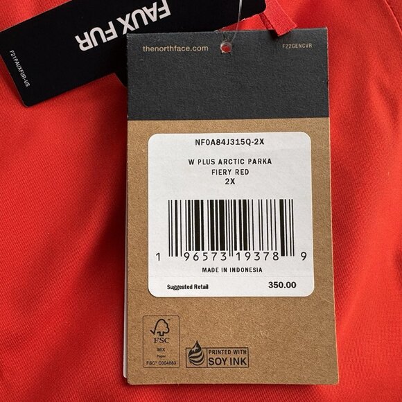 The North Face Women Arctic Parka Down Coat 600 Fill Fiery Red Plus Sz 2XL NWT - Picture 8 of 14